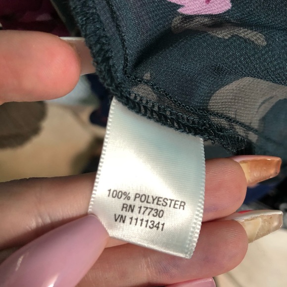 Casual Comfy Purple Floral Sheer Ruffle XS Blouse - Picture 7 of 7